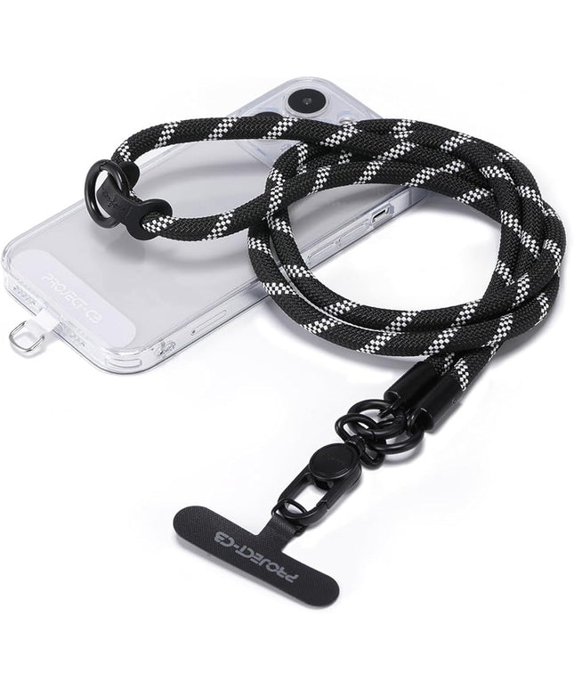 project-cb Phone Lanyard×1,Phone Tether Tab×2,Cell Phone Lanyards for Around the Neck,Rope Lanyard,Universal Adjustable Phone Strap Crossbody,Cell Phone Chain(Blackshadow)