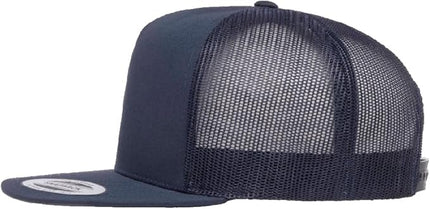 Yupoong 5-Panel YP Classic Trucker Cap | High Profile Flat Visor Snapback | OSFM | Bulk Packs Available