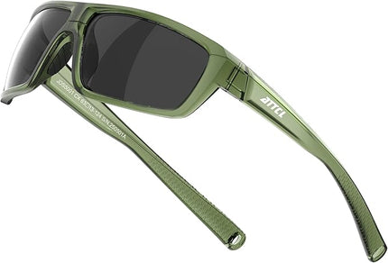 ATTCL Polarized Sunglasses Men for Fishing: UV Protection Lightweight TR90 Sports Wrap Sun Glasses Driving Golf Running