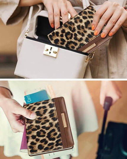 Passport Holder Cover Travel RFID Blocking Passport Cover Rose Gold Cute Flowers Passport Wallet with Elastic Band for Women