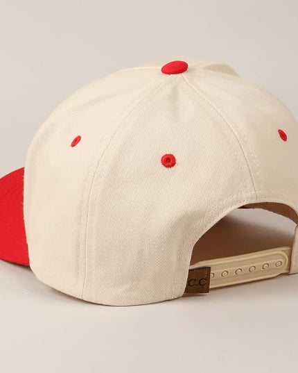 MIRMARU Two-Tone Vintage Canvas Trucker Hats for Men & Women, Adjustable Size Baseball Caps with Trendy Embroidered Design