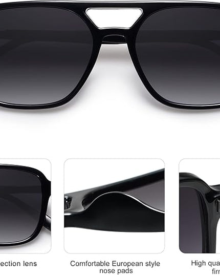 SOJOS Retro Aviator Sunglasses for Women Men,Trendy Rectangle Womens Mens Shades Sun Glasses SJ2202
