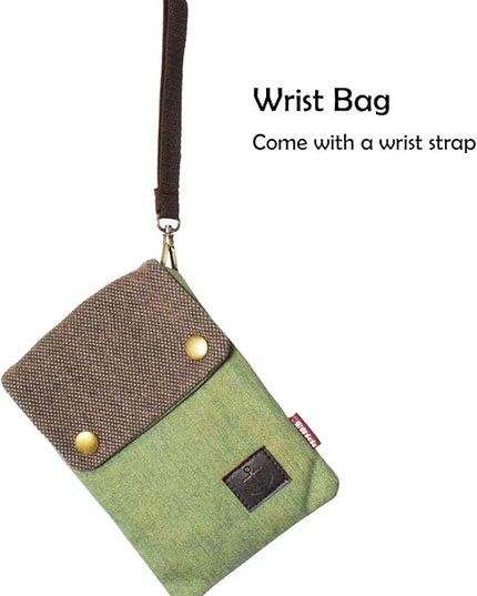 Women's Small Crossbody Bags Canvas Cellphone Purse Coin Pouch Wallet Mini Shoulder Handbags Wristlet Clutch