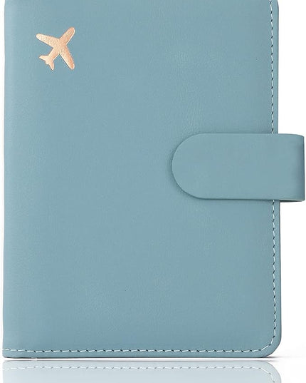Melsbrinna Premium Leather Passport Holder Covers Case, Waterproof Rfid Blocking Travel Wallet Passport Holder with Pen Holder, Cute Passport Book for Women/Men