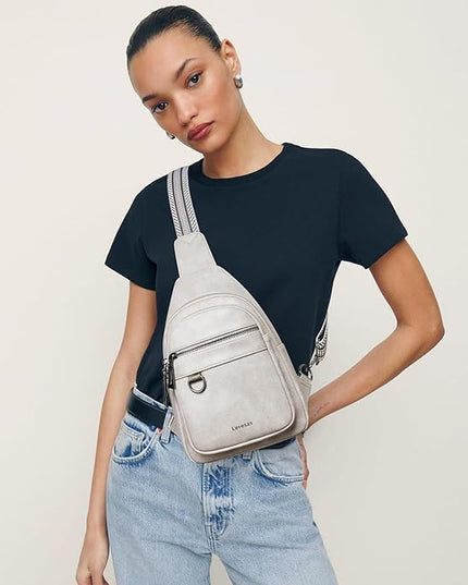 7L Sling Bag for Women Men Vegan Leather Crossbody Bags Fanny Pack Purse Backpack Over Shoulder Bag Travel Anti Theft
