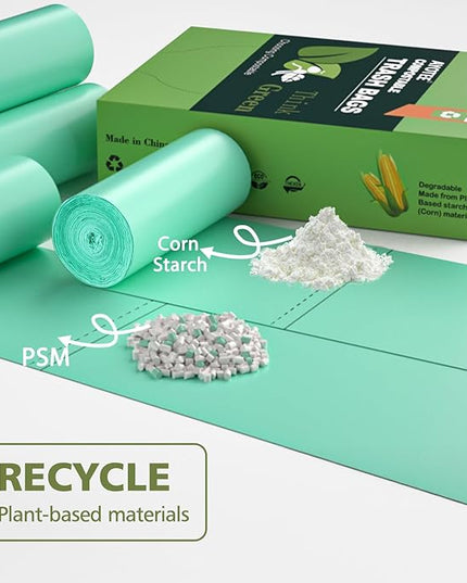 AYOTEE Compostable Trash Bags 13 Gallon Tall Kitchen, 45 Count Biodegradable Trash Bags 13 Gallon Garbage Bag, Large Compost Bag for Kitchen Bathroom Home Office