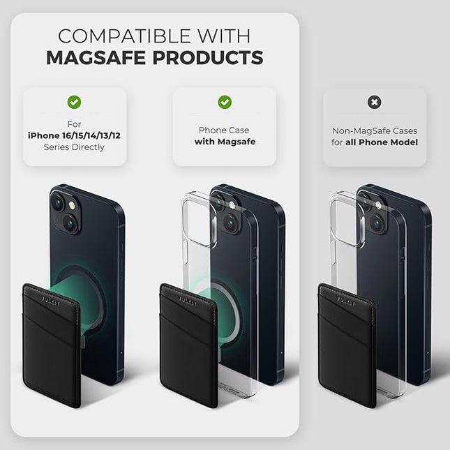 VULKIT Magnetic Phone Wallet for MagSafe- RFID Blocking - Card Holder Wallet for iPhone 16/15/14/13/12 Series & Phone Case with MagSafe
