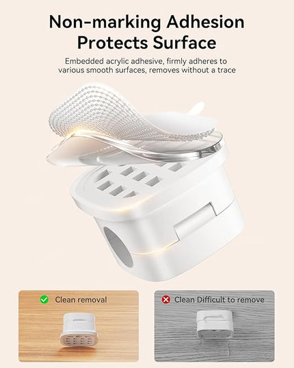 6-Pack Magnetic Cable Clips Cord Organizer-Cables Smooth Adjustable, Rocoren Desk Cable Management Accessories,Cord Holder Clips Wire Holder Keeper for Desktop,Nightstand,Home Office,Workspace,Phone