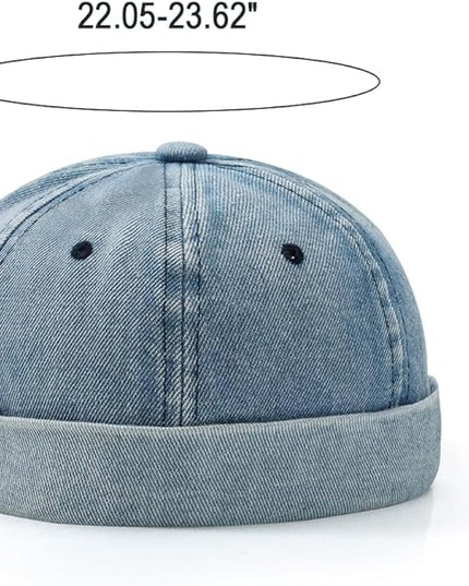 Brimless Hat for Men Women Docker Cap Vintage Sailor Beanie Cap