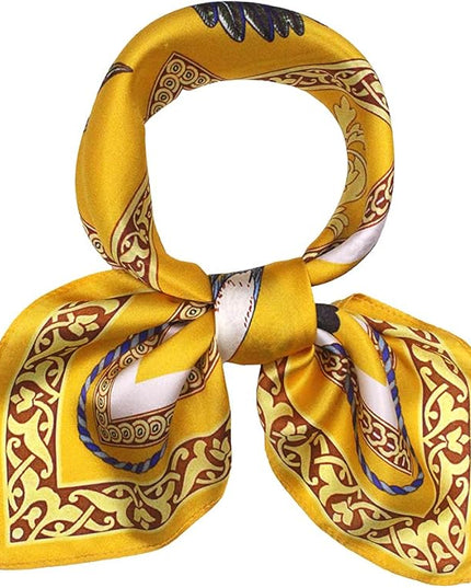 ANDANTINO 100% Mulberry Silk Scarf -21” Lightweight Square Neckerchief – Breathable Digital Printed Scarves with Gift Packed