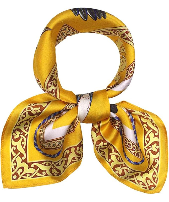 ANDANTINO 100% Mulberry Silk Scarf -21” Lightweight Square Neckerchief – Breathable Digital Printed Scarves with Gift Packed