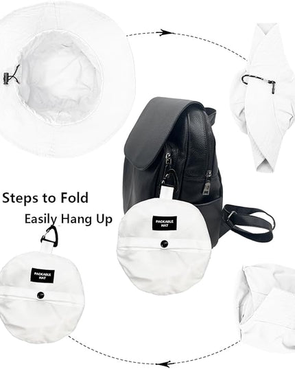woogwin Waterproof Bucket Rain Hat with Chin Strap Quick Dry Packable Boonie Sun Hat Safari Hat UV Protection