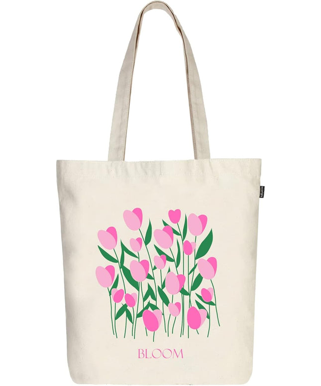 Ecoright Tote Bag for Women with Zipper, Small Tote Bag, Canvas Bag, Reusable Cotton Bag for Beach, Grocery, School & Work