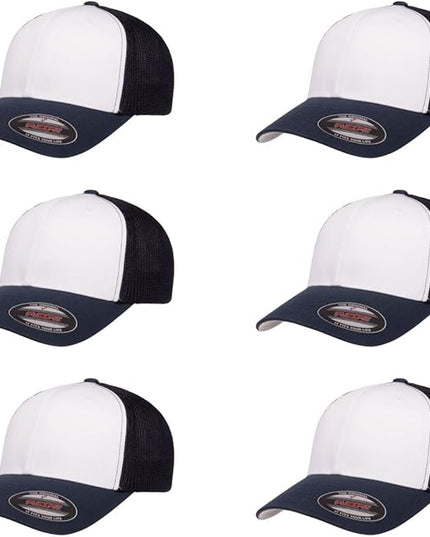 Flexfit 6511 Fitted Mid-Profile Stretchable Mesh Panels Trucker Cap | Bulk Pack Available
