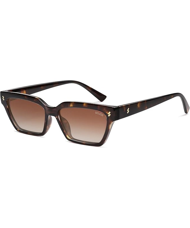 SOJOS Trendy Polarized Sunglasses Womens Men Retro Vintage 90s Cute Cat Eye Narrow Sun Glasses SJ2381
