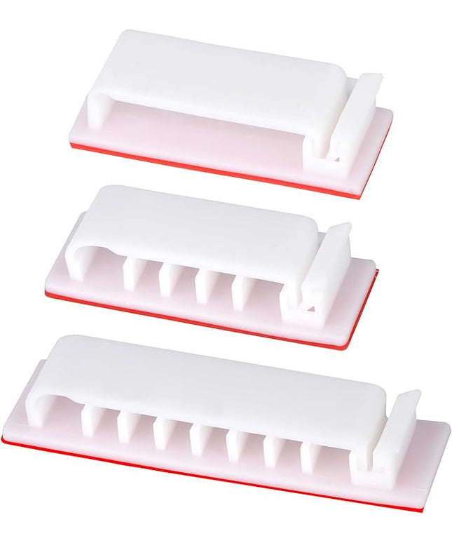Cable Management Clips, 20Pcs Cable Organizers Wire Clips Cord Holder for TV PC Ethernet Cable Desk Home Office (White)