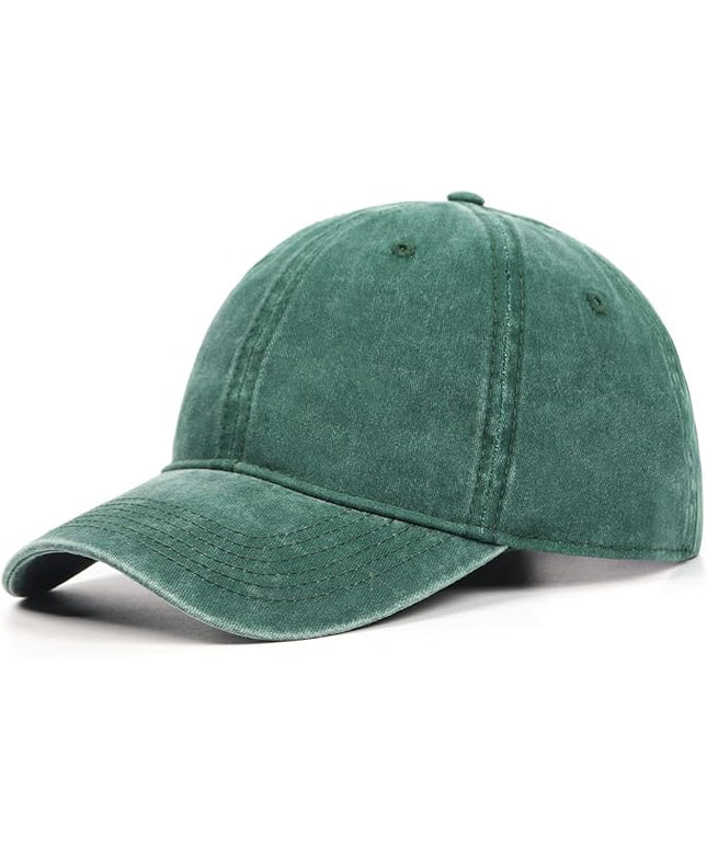 XXL Oversize Washed Denim Baseball Cap,Low Profile Jean Sports Cap for Big Heads 23.5"-25.5",Large Pigment Dyed Dad Hat