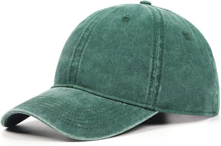 XXL Oversize Washed Denim Baseball Cap,Low Profile Jean Sports Cap for Big Heads 23.5"-25.5",Large Pigment Dyed Dad Hat