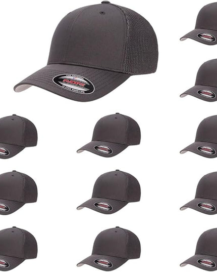 Flexfit 6511 Fitted Mid-Profile Stretchable Mesh Panels Trucker Cap | Bulk Pack Available
