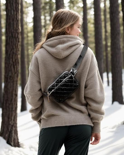 UTO Fanny Pack for Women Crossbody Trendy Fashion Belt Purse Chest Waist Hip Bumbag for Outdoor Shopping Travel Hiking
