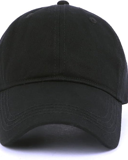 Zylioo XL XXL Oversize Baseball Cap, 100% Cotton Adjustable Dad Hat for Big Heads 23.5"-25.5", Soft Crown Large Size Cap
