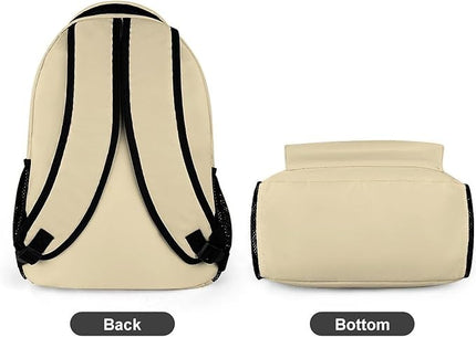 Fashion Champagne Gold Backpack Lightweight Large Capacity Laptop Daybag for Travel Work