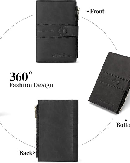 RFID Blocking Leather Passport Wallet Cover Case with Pen and Card Slots Travel Wallet for Women/Men Travel Must Haves Accessories