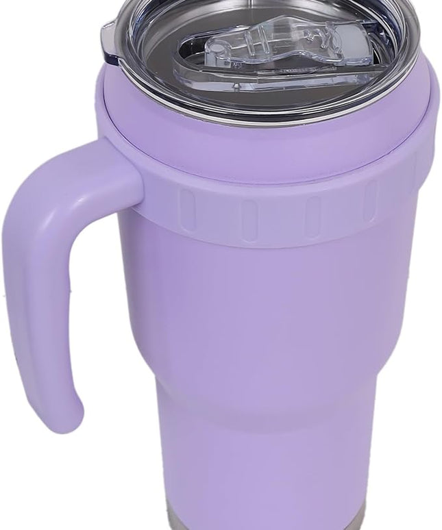 40 Oz Tumbler with Handle & Straw Lid, Insulated Stainless Steel Vacuum Flask, Double Wall Thermal Car Cup for Hot & Cold Drinks, Leak Proof, BPA Free