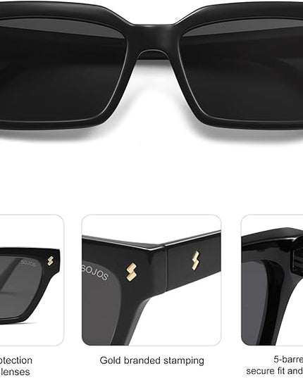 SOJOS Trendy Polarized Sunglasses Womens Men Retro Vintage 90s Cute Cat Eye Narrow Sun Glasses SJ2381