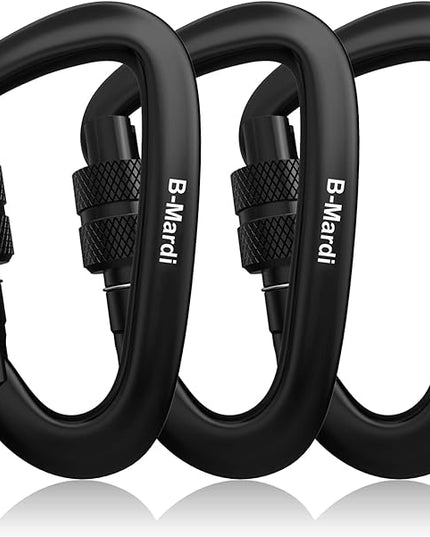 Carabiner Clips Heavy Duty 12kN (2697 lbs)-Lightweight Locking Carabiners for Camping, Hiking, Hammock, Dog Leash Harness, Outdoor and Gym etc, Keychains& Utility