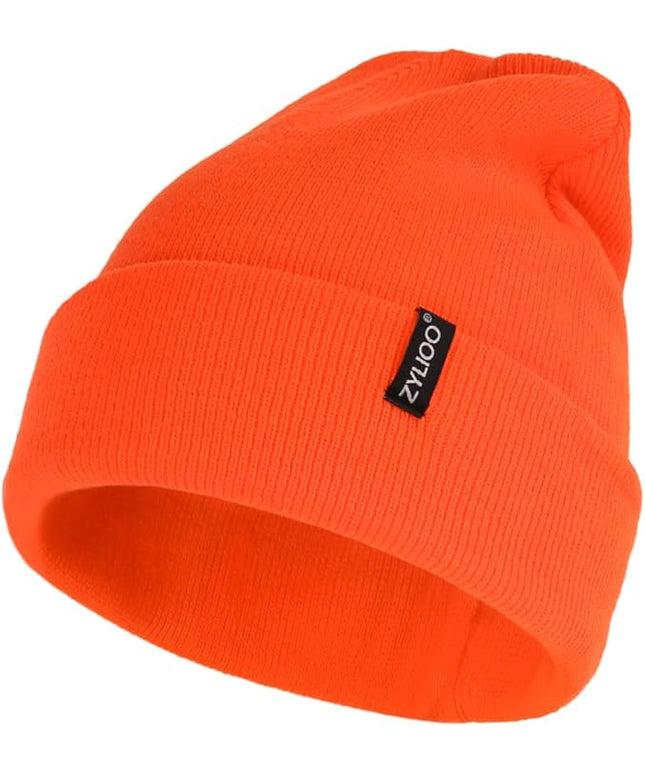Zylioo Oversize Beanie Hats, XXL Big Size Ribbed Knit Cuffed Winter Hat for Cold Weather, Warm Skull Watch Cap