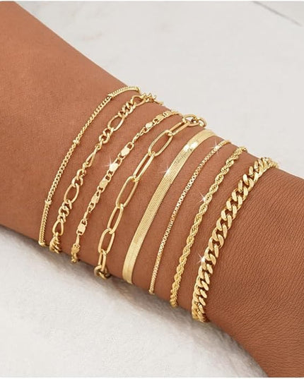 BERISO Gold Bracelets for Women, Elegant Adjustable 14K Gold Plated Bracelet for Women, Trendy Minimalist Dainty Gold Bracelet for Everyday Wear