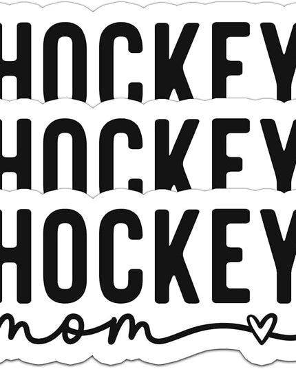 (3PCS) Hockey Mom Stickers – Waterproof Vinyl Decals for Water Bottles, Car, Laptop, Tumbler, Phone Case – Cute Hockey Mom Gift for Moms, Mamas & Grandmas – Size 3" x 1.4"