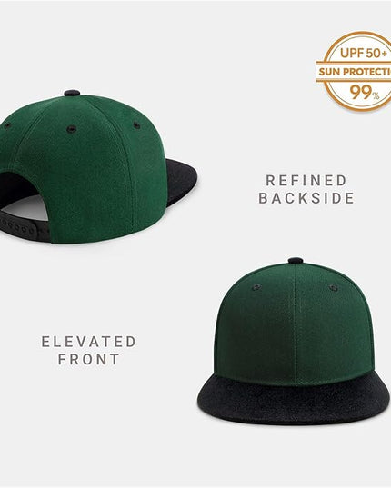 CHOK.LIDS Flat Bill Visor Classic Snapback Hat Blank Adjustable Brim High Top End Trendy Color Style Plain Tone Baseball Cap