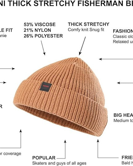 Fisherman Beanie Hats for Men Women,Knit Trawler Skull Cap,Watch Cap,Spring Fall Winter Warm Short Hats