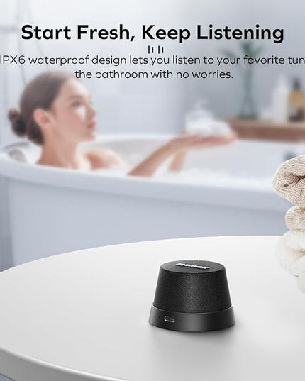 MOMAX Magnetic Portable Bluetooth Speaker - Mini Waterproof Shower Speaker with Bass, 12H Playtime, Outdoor Speaker True Wireless Stereo Pairing for Golf, Beach, Home, Travel, Gift Ideas