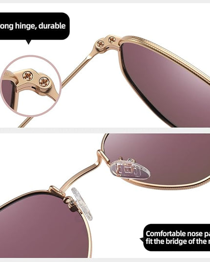 MEETSUN Polarized Hexagon Sunglasses for Women Men Polygon Square Sun Glasses UV400 Protection Metal Frame