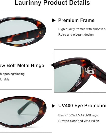 90s Sunglasses for Women Men Retro Small Oval Sunglasses