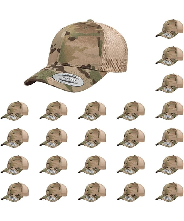 Yupoong Classic Premium Mesh 6 Panel Retro Trucker Cap | Mid Profile Snapback | OSFA | Bulk Pack Available