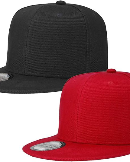 Classic Snapback Hat Cap Hip Hop Style Flat Bill Blank Solid Color Adjustable Size