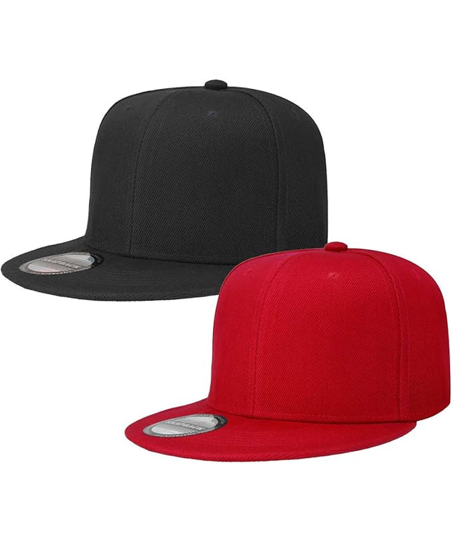 Classic Snapback Hat Cap Hip Hop Style Flat Bill Blank Solid Color Adjustable Size