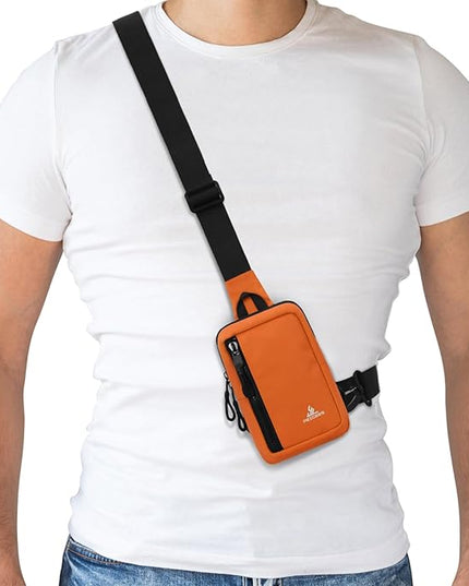 Peicees Small Crossbody Bag for Men Women Mini Sling Bag Travel Running Phone Daypack Cross Body Shoulder Bags with Keyholder