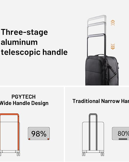 PGYTECH 2-in-1 Roller Camera Backpack, DSLR/SLR/Mirrorless Bag for Travel Photographers, Rolling Luggage with Tripod & Removable Modular & Rain Cover, Compatible with Canon, Nikon, Sony