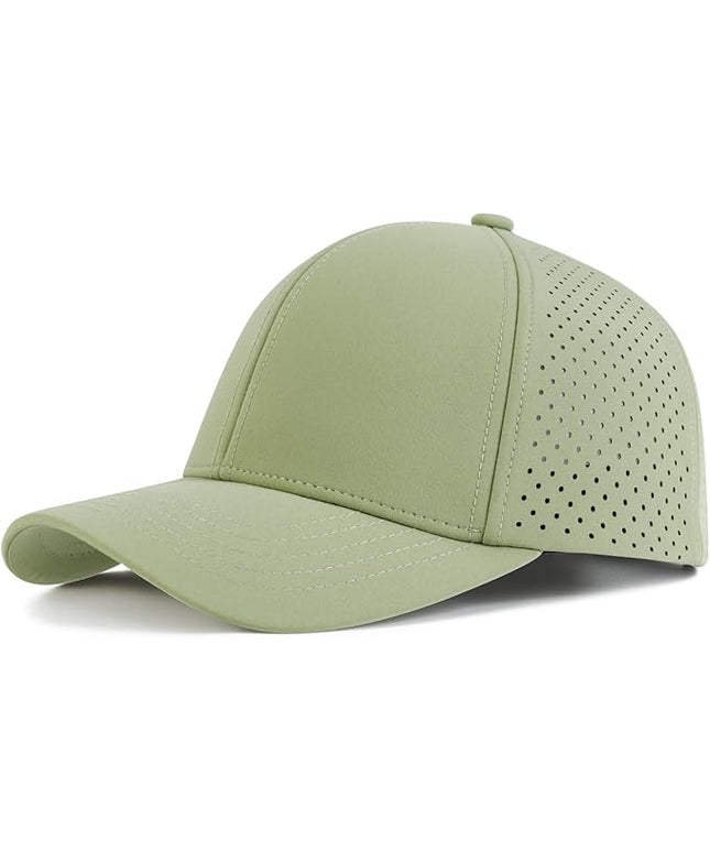 VOBOOM Men Quick Dry Baseball Cap Laser Cut Mesh Ball Curved Brim Snapback Hat