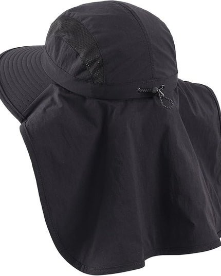 Home Prefer UPF 50+ Sun Hats for Men Women Wide Brim Fishing Hat with Neck Flap UV Protection Sunblock Safari Bucket Hat