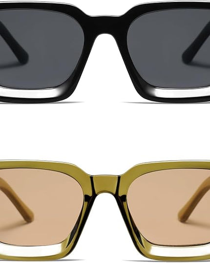 VANLINKER Thick Square Sunglasses for Men Women Retro Chunky Rectangle Shades UV400 Protection VL9731