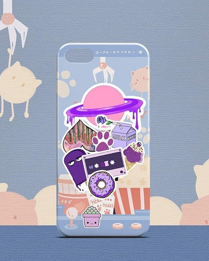 Girl's Purple Aesthetic Waterproof Stickers - 50 PCS for Water Bottle, Laptop, Phone - Cute Designs for Teens and Kids