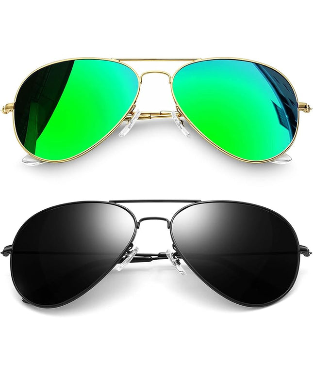 Joopin Polarized Metal Aviation Sunglasses Men, Classic Military Sun Glasses Women, Rectangle Shades UV400 Protection Costume