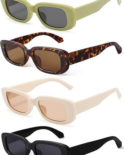 KUGUAOK Retro Rectangle Sunglasses Women and Men Vintage Small Square Sun Glasses UV Protection Glasse