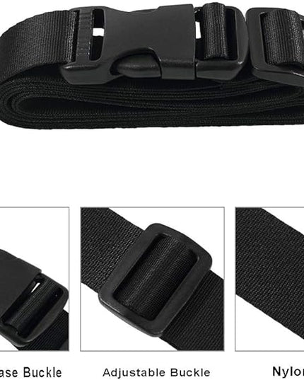 Vigorport Utility Straps Quick Release Nylon Backpack Accessory Bag Strap,Adjustable for Hiking,Travel,Outdoor Sports-4 Pack (Black, 1.25" W-72 L)